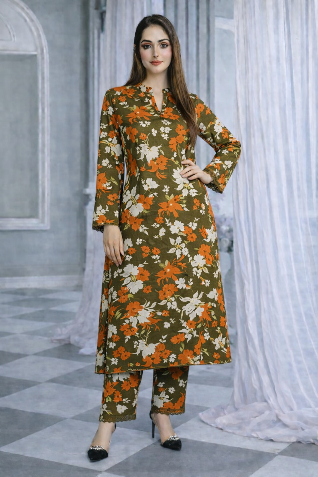 Winter 2 Pcs Khaddar All Over N-16