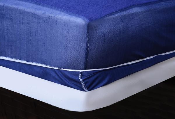 Terry Waterproof Mattress Cover- Blue