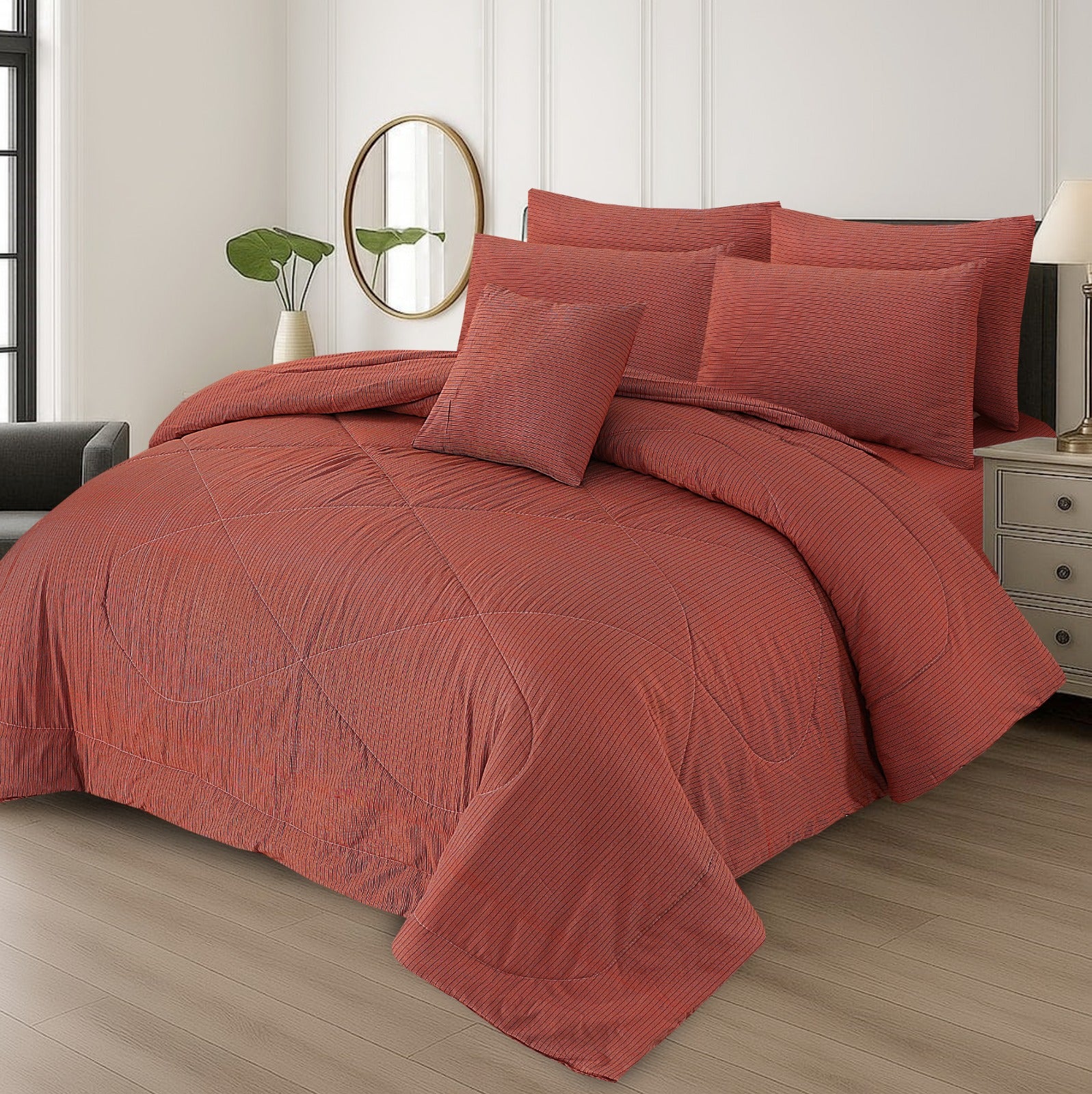 7 Pcs Comforter Set King Size Design NS-42