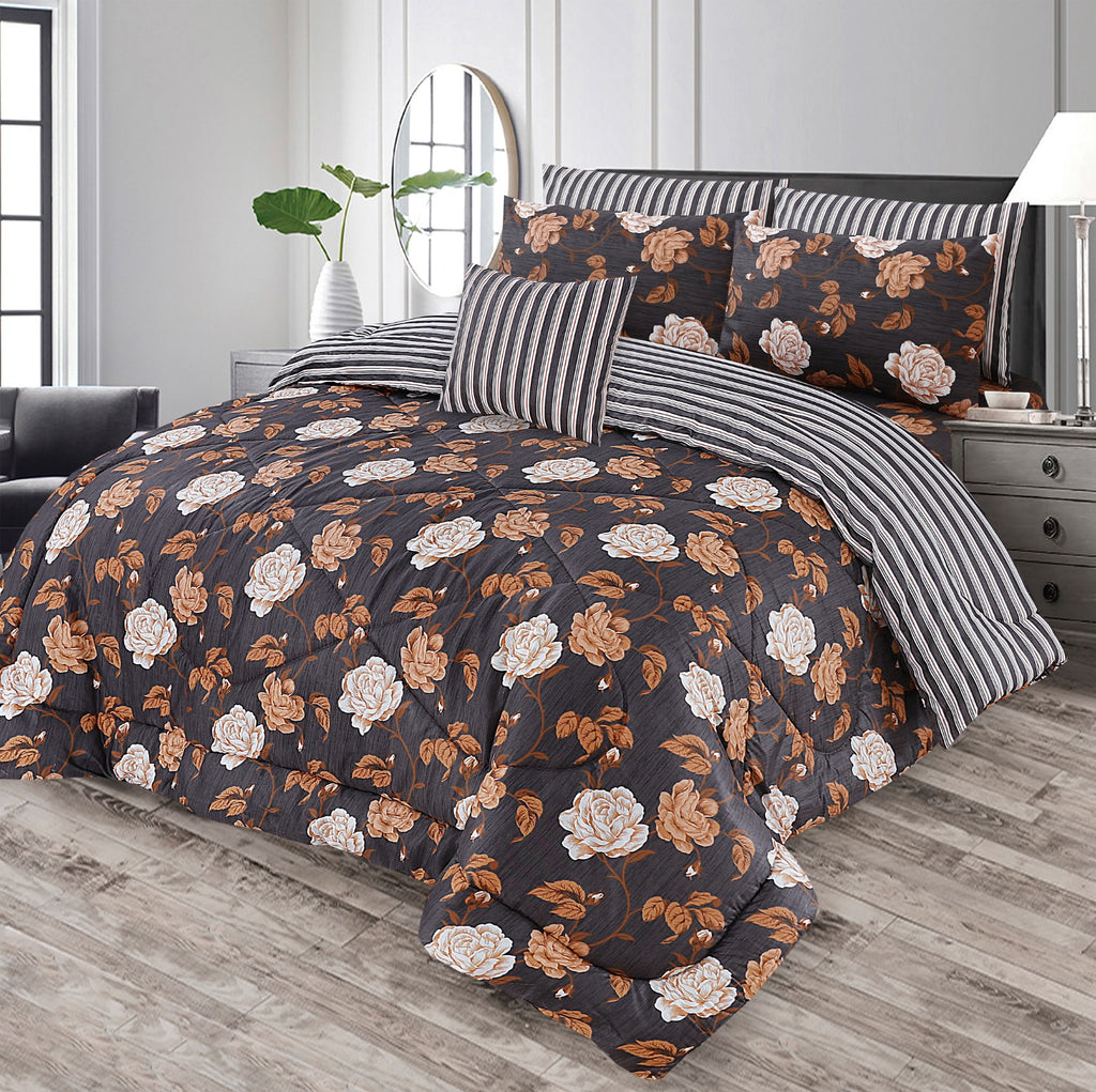 7 Pcs Comforter Set King Size Design NS-30