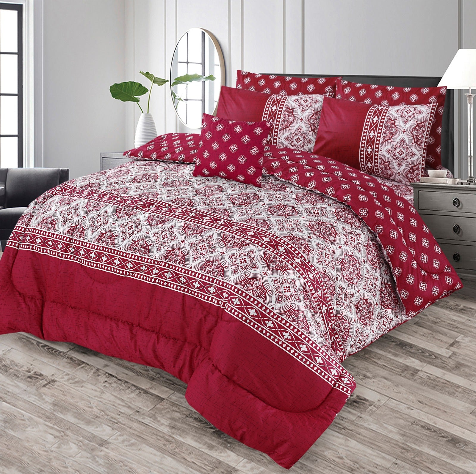 7 Pcs Comforter Set King Size Design NS-28