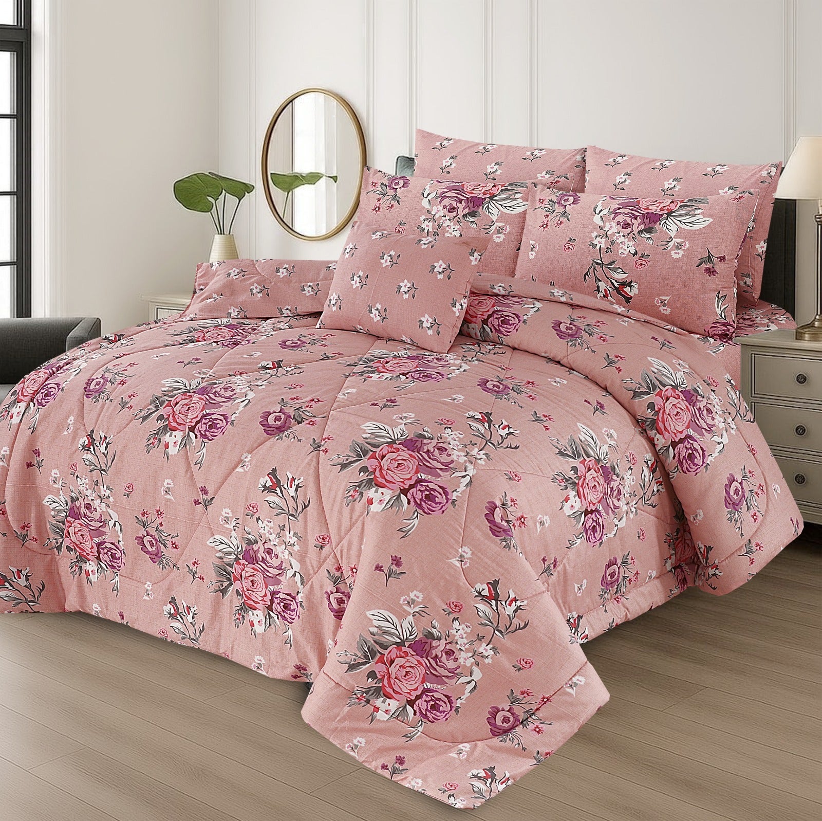 7 Pcs Comforter Set King Size Design NS-15