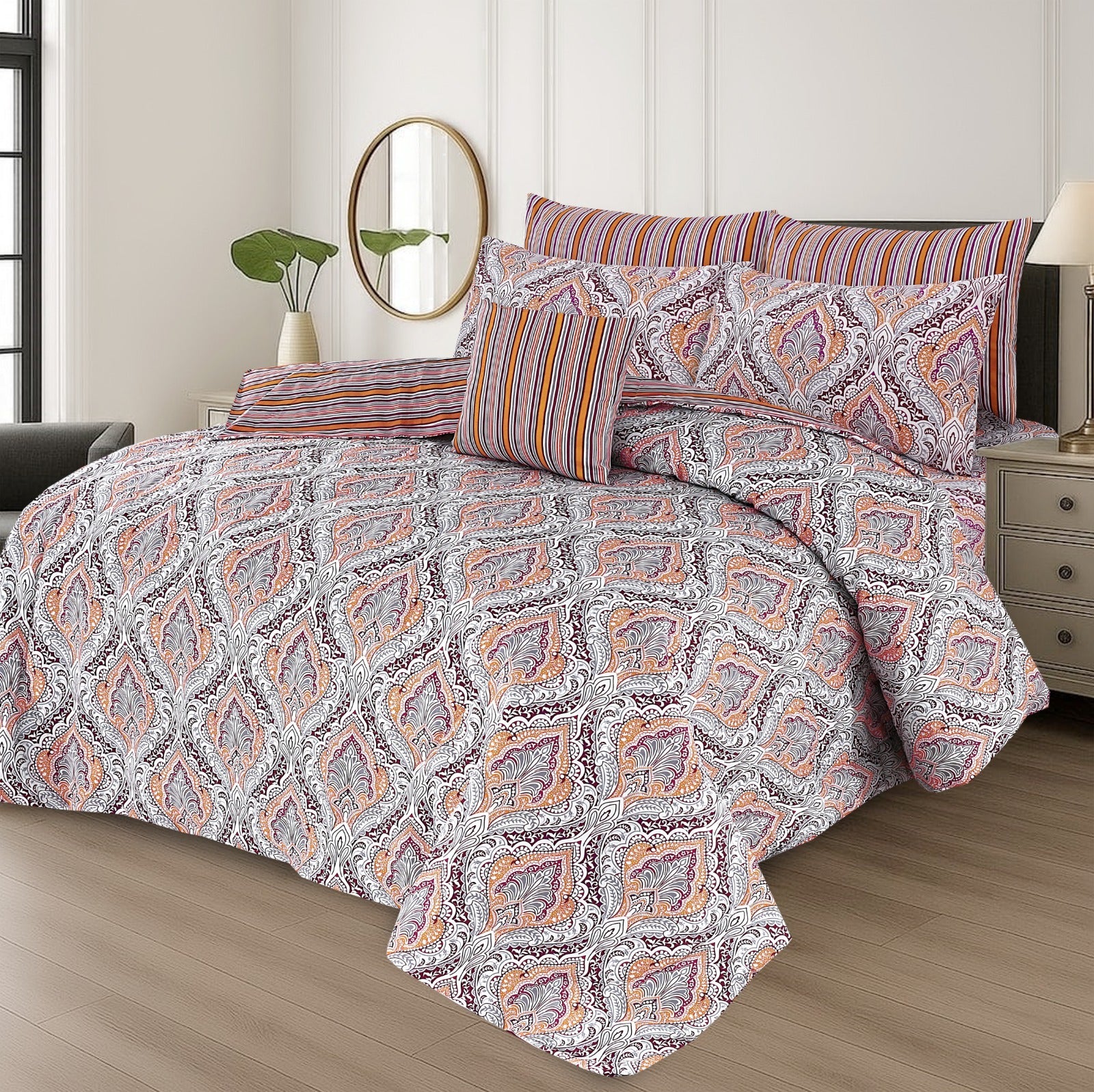 7 Pcs Comforter Set King Size Design NS-16