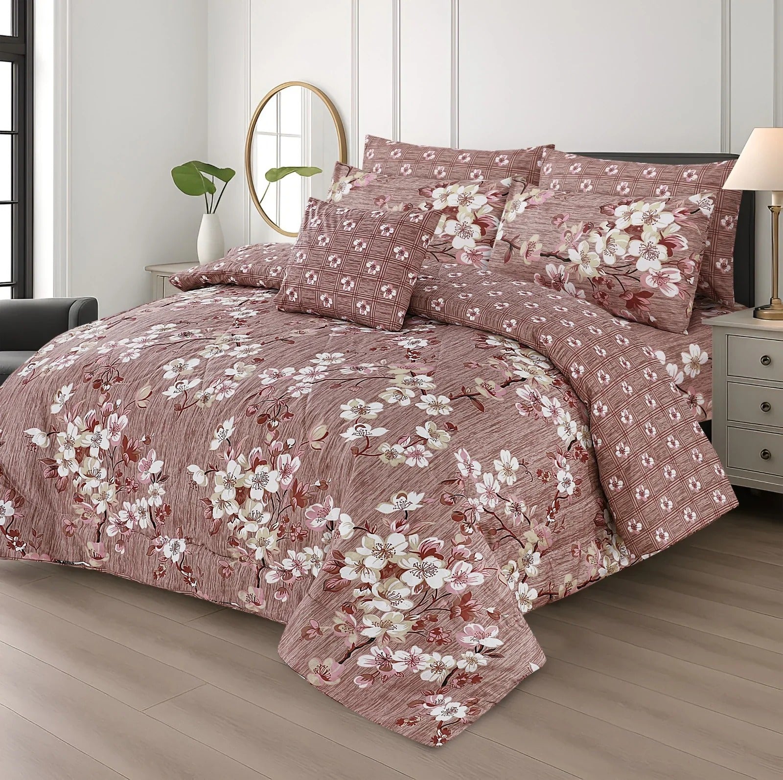 7 Pcs Comforter Set King Size Design NS-14