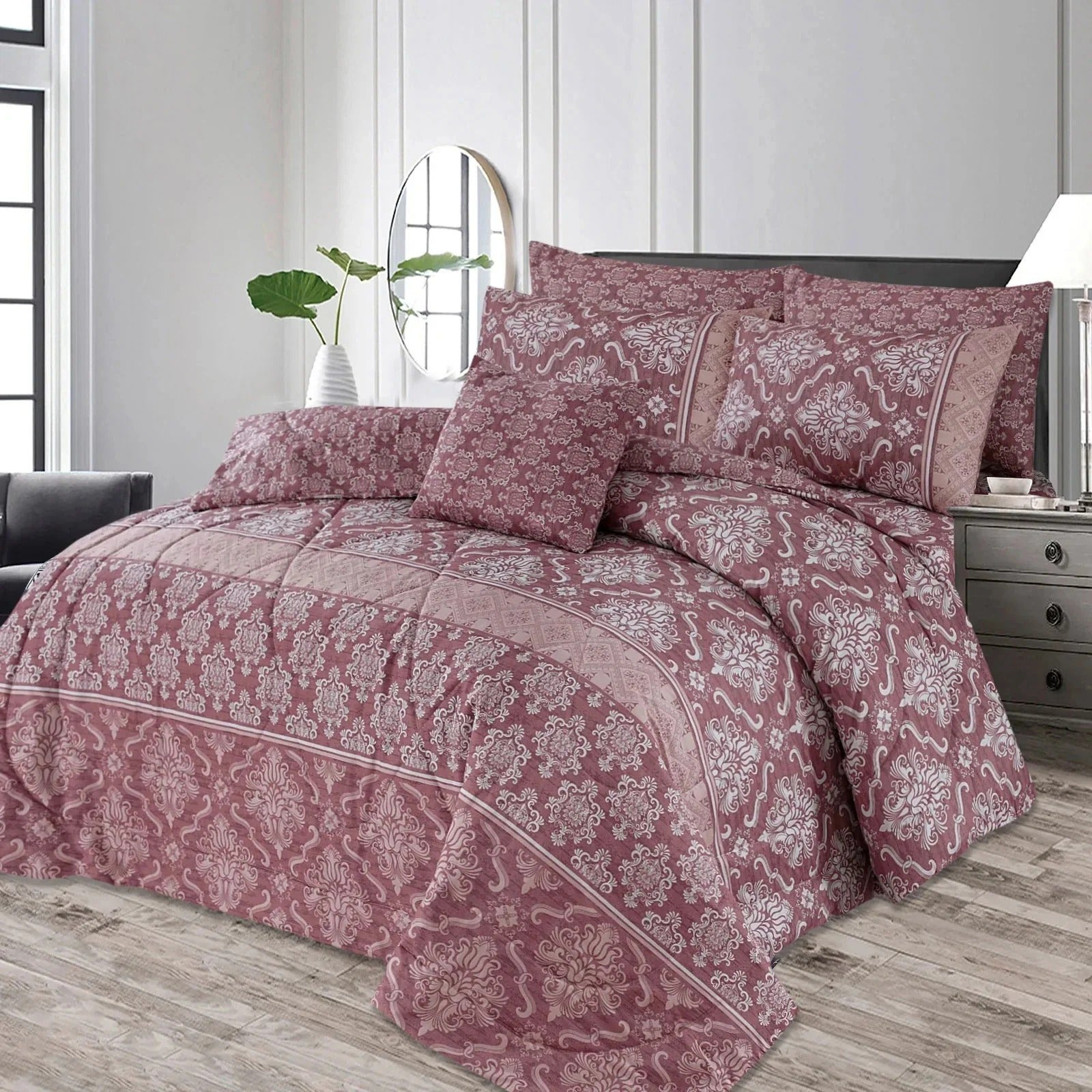 7 Pcs Comforter Set King Size Design NS-12