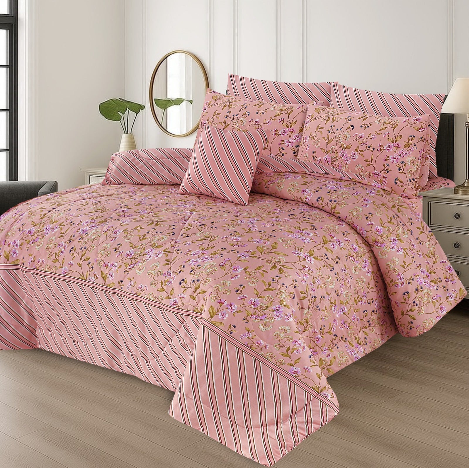 7 Pcs Comforter Set King Size Design NS-3
