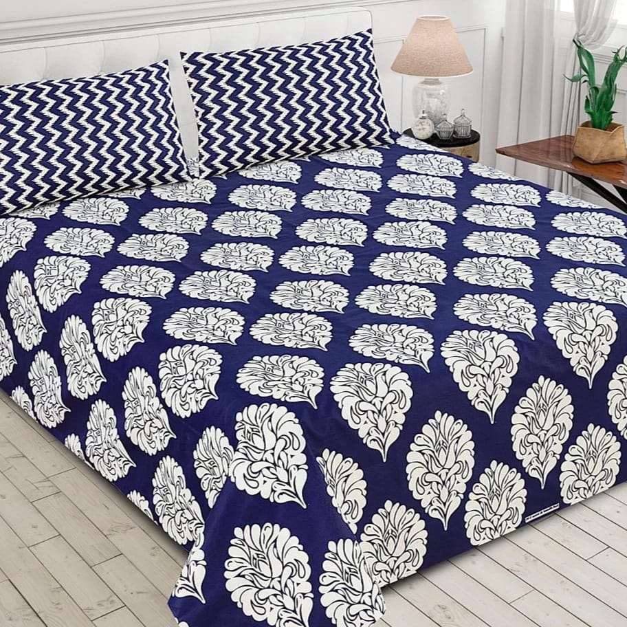 3 Pcs King Size Cotton Bedsheet NIS-4