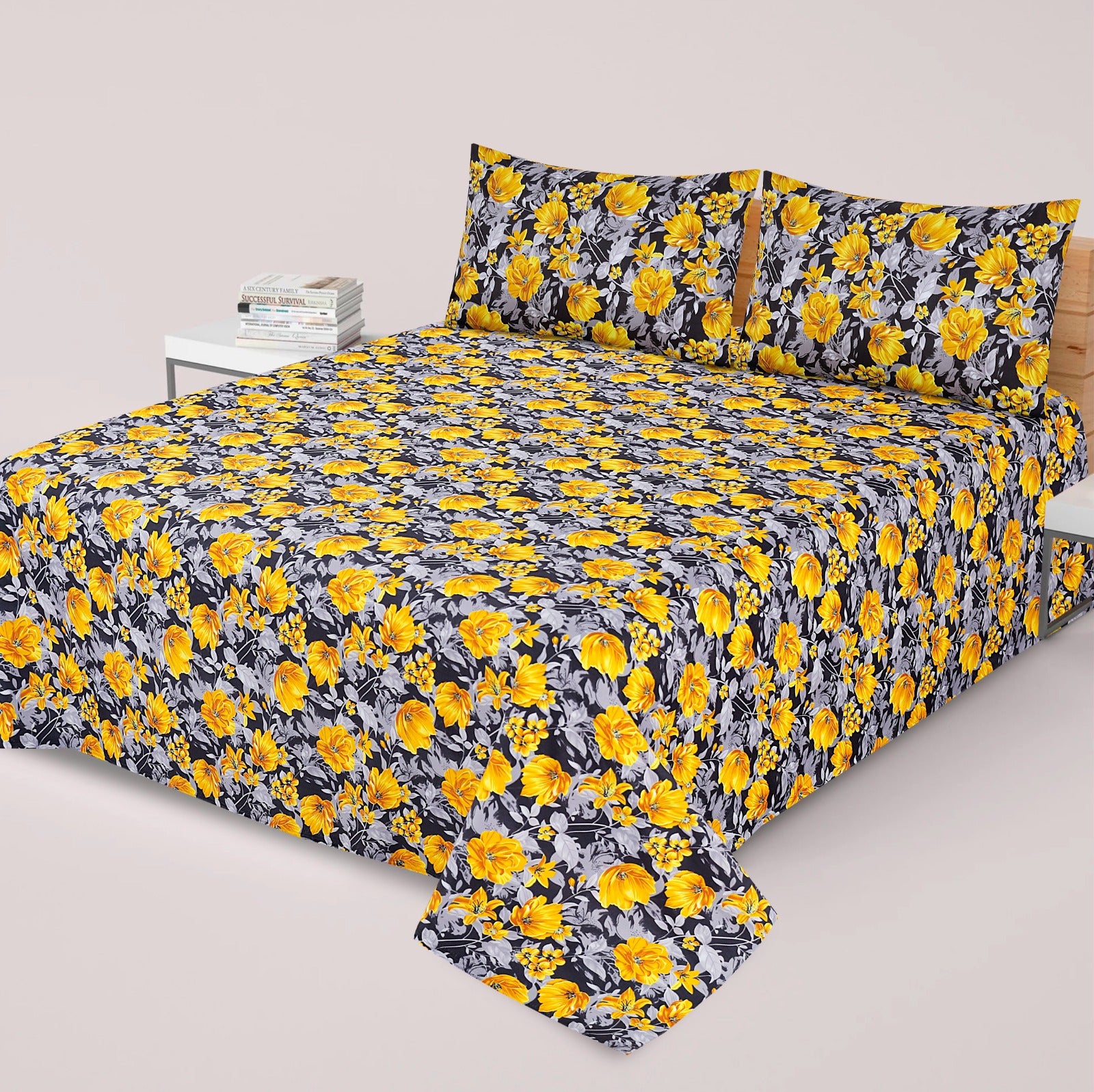 3 Pcs King Size Cotton Bedsheet NIS-34