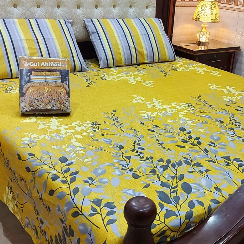 3 Pcs King Size Cotton Bedsheet NIS-38