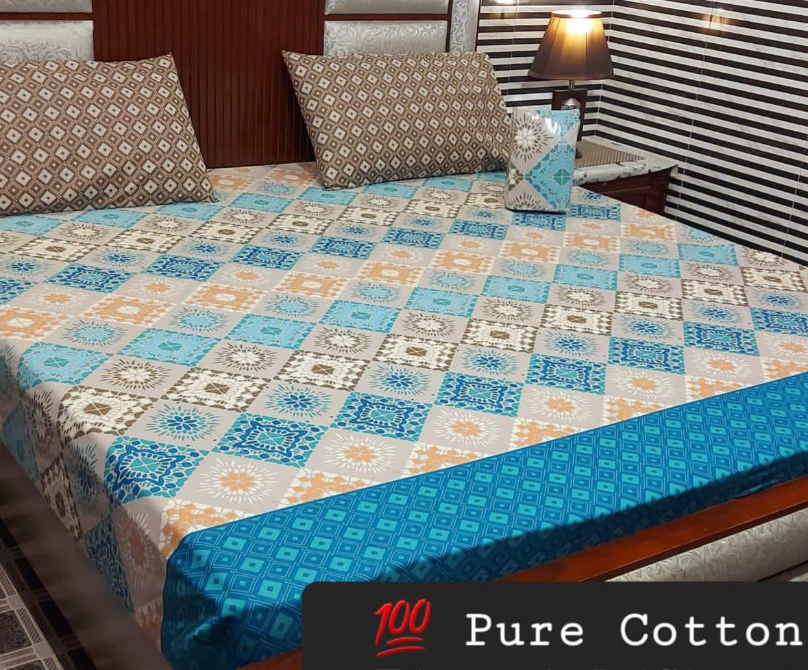 3 Pcs King Size Cotton Bedsheet NIS-40