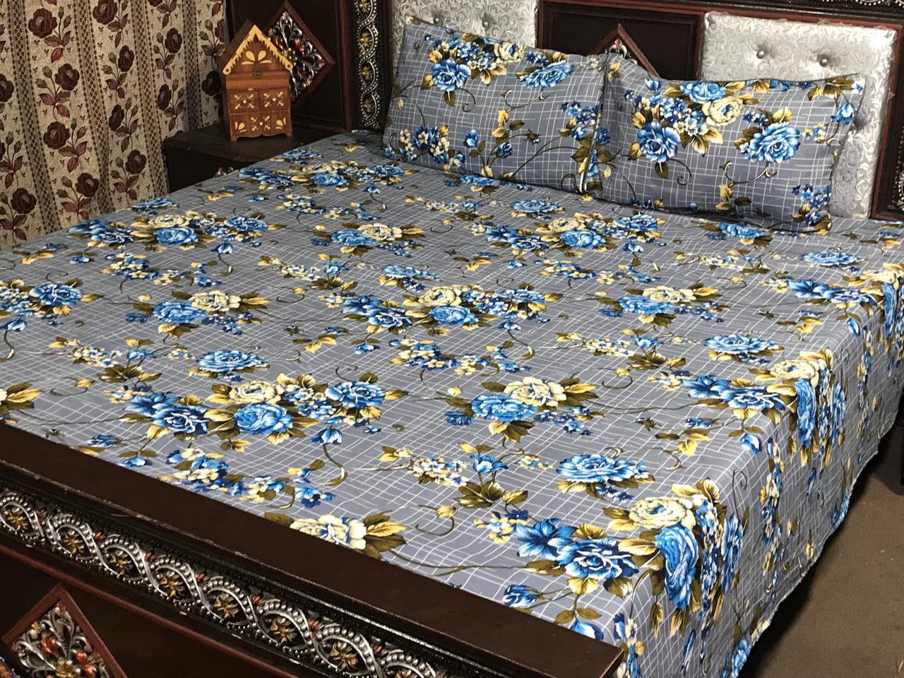 3 Pcs King Size Cotton Bedsheet NIS-41