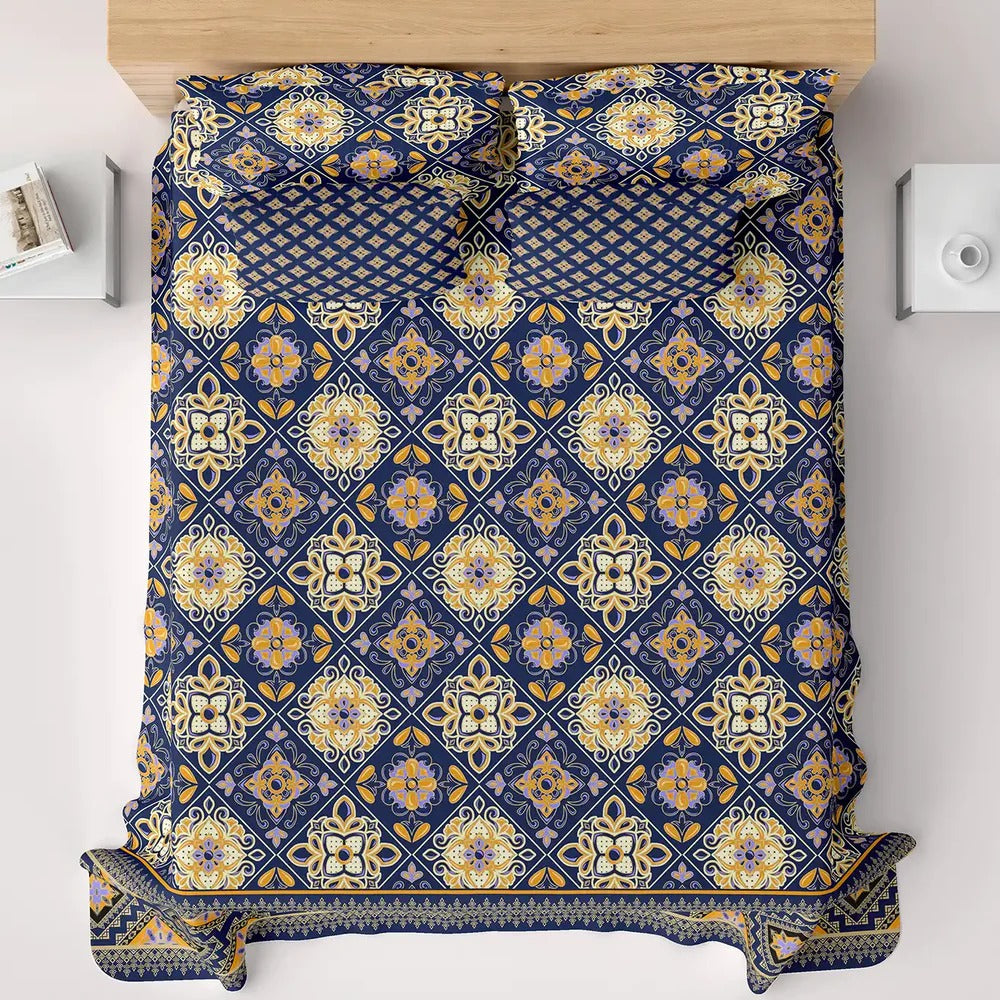 3 Pcs King Size Cotton Bedsheet NIS-43