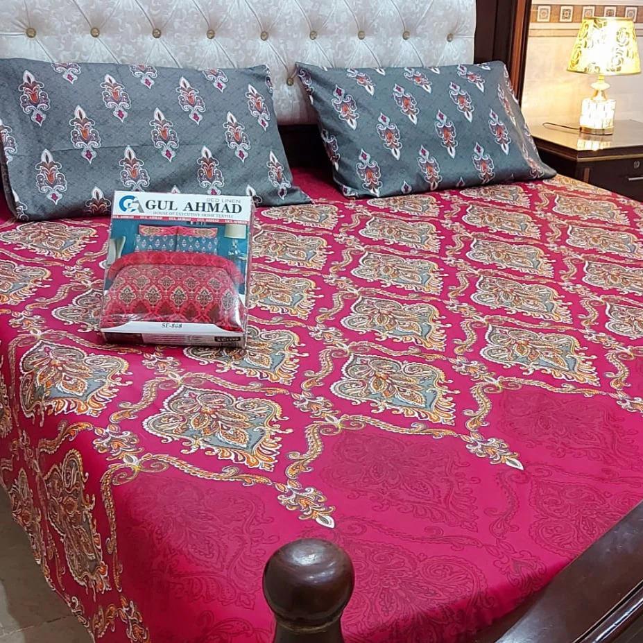 3 Pcs King Size Cotton Bedsheet NIS-50